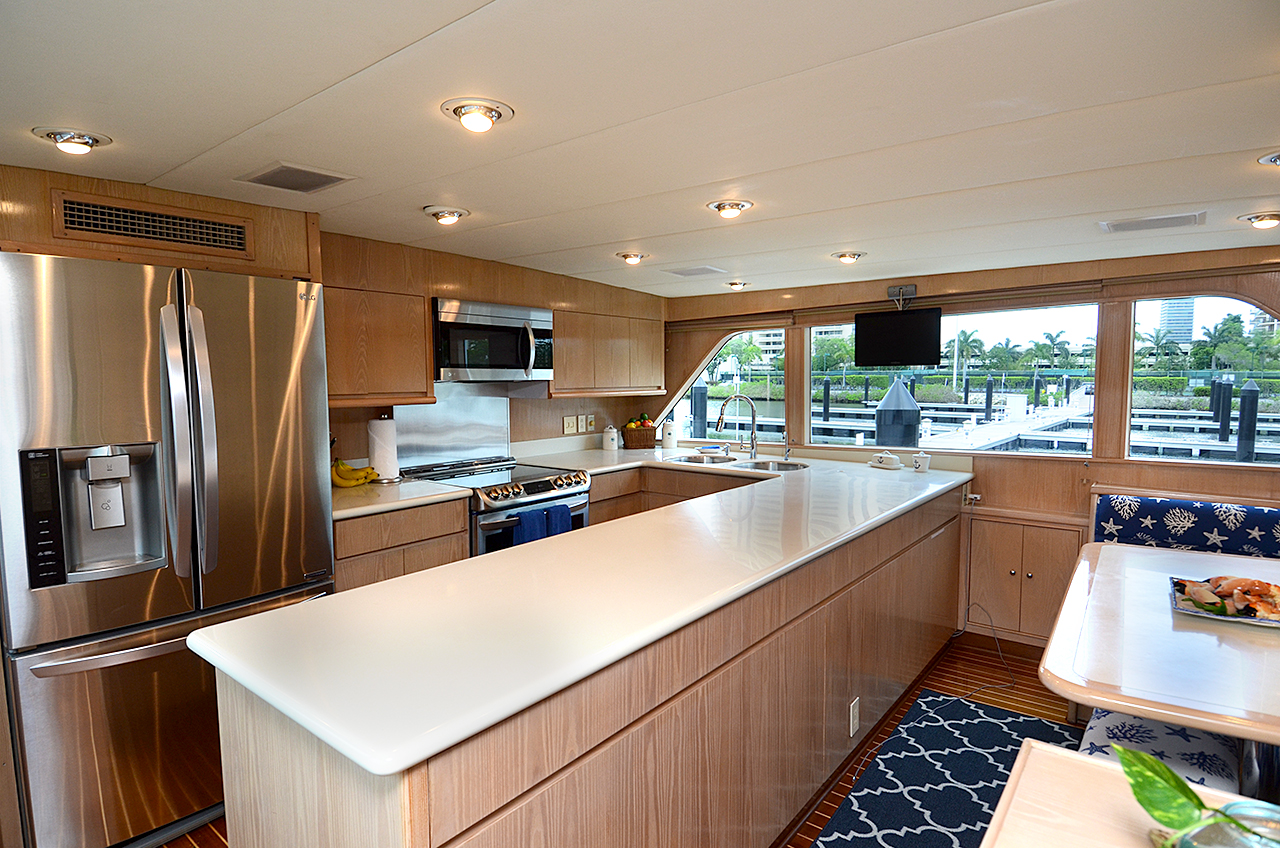 Bahamas charter yacht kitchen